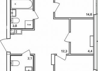 Продается 4-комнатная квартира, 93.8 м2, деревня Анкудиновка, жилой комплекс КМ Анкудиновский Парк, 47, ЖК КМ Анкудиновский Парк