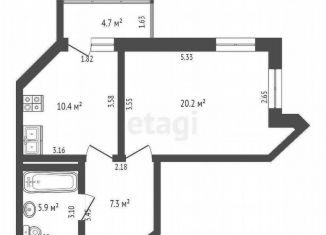 Продам однокомнатную квартиру, 43.8 м2, Краснодар, улица Ветеранов, 85, микрорайон 2-я Площадка