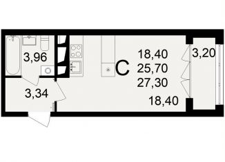 Продажа квартиры студии, 27.3 м2, Тула