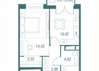 Продажа однокомнатной квартиры, 36.8 м2, Одинцово, жилой комплекс Одинбург, 4Б
