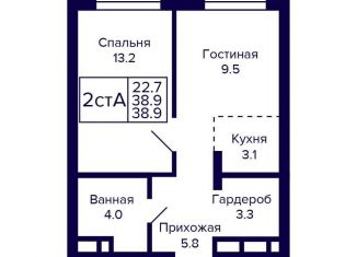 Продажа двухкомнатной квартиры, 38.9 м2, Новосибирск, метро Золотая Нива, улица Грибоедова, с1
