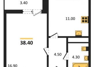 Продается 1-ком. квартира, 38.4 м2, Воронеж