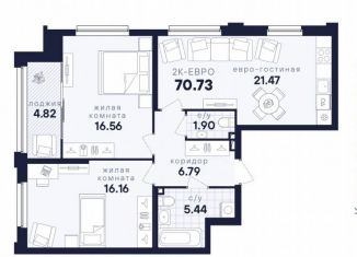 Продажа 2-ком. квартиры, 70.7 м2, Екатеринбург, улица Малышева, 145, Кировский район