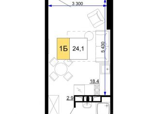 Квартира на продажу студия, 24 м2, Анапа