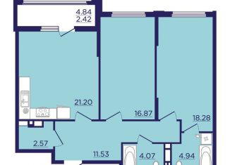 Продажа 2-ком. квартиры, 81.9 м2, Воронеж