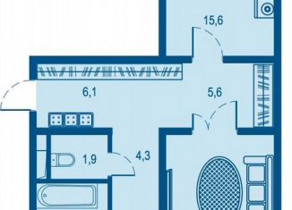2-комнатная квартира на продажу, 69.3 м2, Краснодар, микрорайон Черемушки