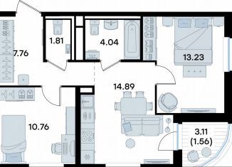 Продается двухкомнатная квартира, 54.1 м2, Татарстан