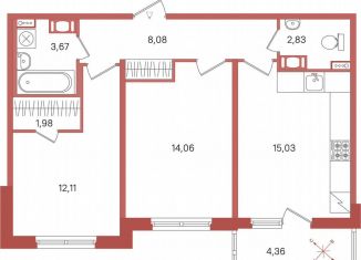 Продаю 2-ком. квартиру, 59.9 м2, Сертолово