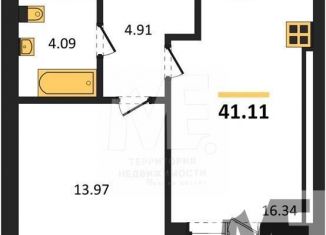 Продам однокомнатную квартиру, 41.1 м2, Калининград