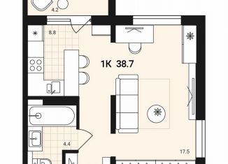 Продается 1-комнатная квартира, 38.7 м2, Обь, Геодезическая улица, 29