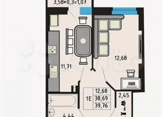 Продаю 1-комнатную квартиру, 38 м2, Ростов-на-Дону, ЖК Город у Реки, улица 23-я Линия, 54с4