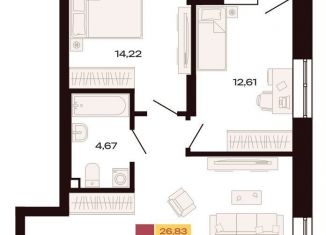 Продажа двухкомнатной квартиры, 67.6 м2, Екатеринбург, Ленинский район