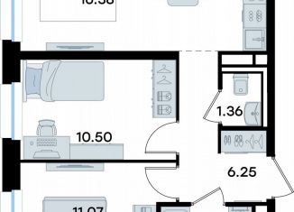 Продажа двухкомнатной квартиры, 49.6 м2, Татарстан