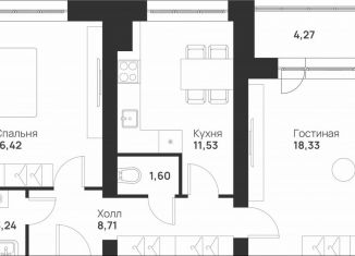 Продам двухкомнатную квартиру, 64.1 м2, Тула, улица Героев России, 4