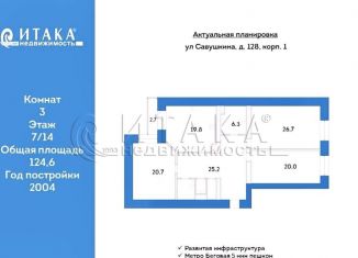 Продаю 3-комнатную квартиру, 124.6 м2, Санкт-Петербург, улица Савушкина, 128к1, метро Беговая