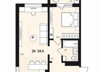 Продажа двухкомнатной квартиры, 54 м2, Обь, Геодезическая улица, 29