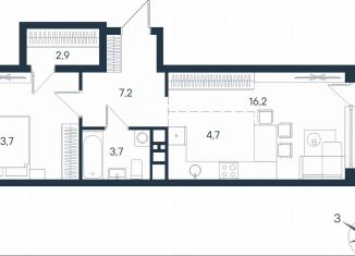 Продам 2-ком. квартиру, 50 м2, Пермь