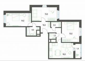 3-ком. квартира на продажу, 81.1 м2, Котельники, микрорайон Новые Котельники, 20