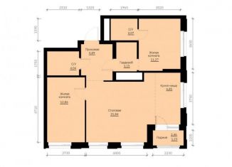 Продажа двухкомнатной квартиры, 70.2 м2, Екатеринбург, Орджоникидзевский район