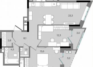 Продается 2-ком. квартира, 72.3 м2, Калужская область, улица Петра Тарасова, 8