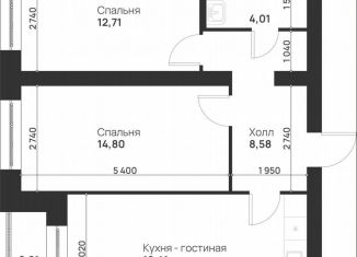 Продаю двухкомнатную квартиру, 60.7 м2, Тула, улица Героя России Зиничева, 8