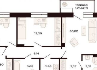 Продам трехкомнатную квартиру, 92.5 м2, Екатеринбург, Ленинский район