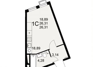 Продается квартира студия, 26.3 м2, Тула, улица Коминтерна, 44