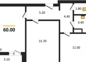 Продается 2-ком. квартира, 60 м2, Воронеж