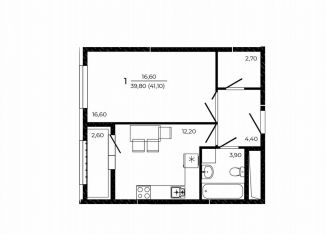 Продается 1-комнатная квартира, 41.1 м2, Ростов-на-Дону