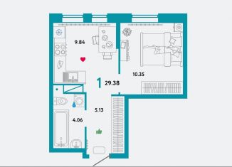 Продажа 1-комнатной квартиры, 29.4 м2, Тюмень, ЖК Колумб