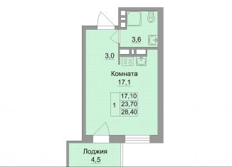 Продам квартиру студию, 28 м2, Ростов-на-Дону, Магнитогорская улица, 2Б, ЖК Екатерининский