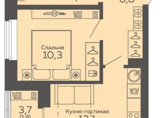 Продам 1-ком. квартиру, 37.6 м2, Екатеринбург, метро Ботаническая