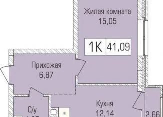 Продажа 1-комнатной квартиры, 41.1 м2, Новосибирск, улица Объединения, 102/4с, метро Заельцовская