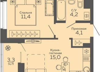 Продажа 1-ком. квартиры, 36.4 м2, Екатеринбург, метро Ботаническая