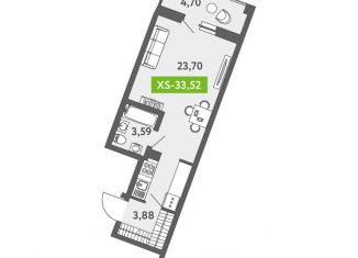 Продам квартиру студию, 33.5 м2, Санкт-Петербург, метро Зенит