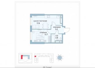 Продается 1-ком. квартира, 39.3 м2, Москва, станция Москва-Товарная