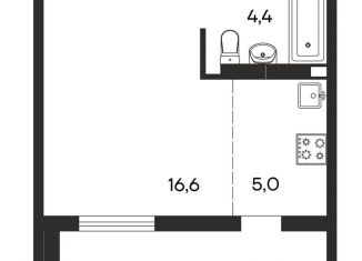 Продам 1-ком. квартиру, 33.7 м2, Бахчисарай