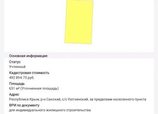 Продажа участка, 6.5 сот., Уютненское сельское поселение