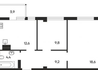 Продажа 2-комнатной квартиры, 58.5 м2, Бахчисарай