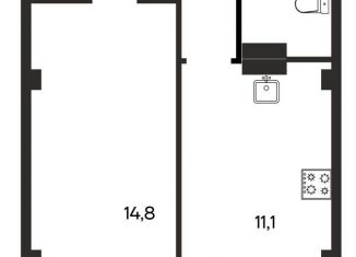 Продается 1-комнатная квартира, 47.9 м2, Бахчисарай