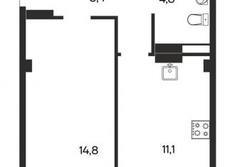 Продам 1-ком. квартиру, 47.9 м2, Бахчисарай