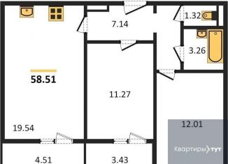 Продам двухкомнатную квартиру, 58.5 м2, село Новая Усмань, бульвар Художников, 2Г