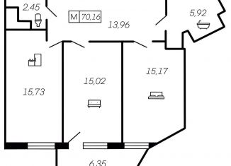 Продается двухкомнатная квартира, 68 м2, Санкт-Петербург, 1-й Предпортовый проезд, 15, 1-й Предпортовый проезд