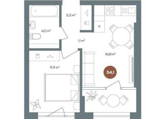 Продается двухкомнатная квартира, 34.1 м2, Новосибирск, метро Площадь Маркса, 3-й переулок Римского-Корсакова