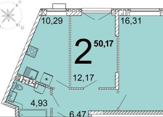 Продам двухкомнатную квартиру, 50.3 м2, Екатеринбург, метро Чкаловская, улица Академика Ландау, 36