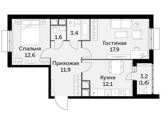 Продам 2-комнатную квартиру, 61.1 м2, посёлок Развилка, Римский проезд, 5с1, ЖК Римский