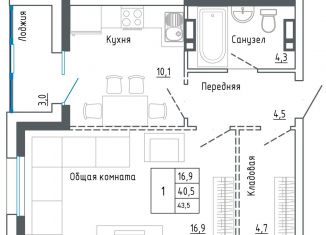 Продаю 1-комнатную квартиру, 44 м2, Уссурийск, улица Александра Францева, 42