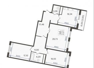 Продается 3-комнатная квартира, 124 м2, Краснодар, улица имени Дзержинского, 95, ЖК Аврора
