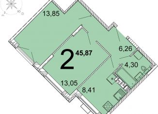 Продается 2-комнатная квартира, 46 м2, Екатеринбург, метро Чкаловская, улица Академика Ландау, 36