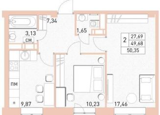 Продается 2-ком. квартира, 50.4 м2, Балашиха, жилой комплекс Столичный, к23, ЖК Столичный